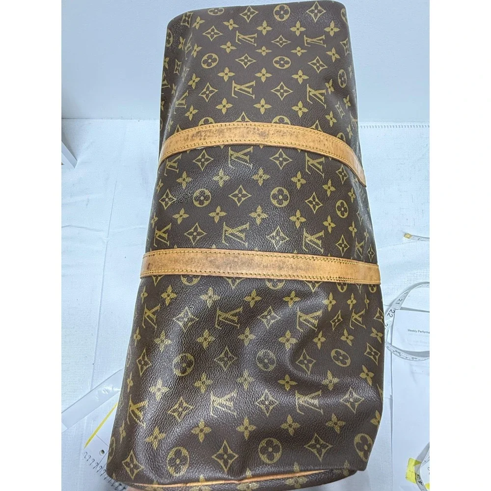 Louis Vuitton Keepall 60 Monogram Duffle Travel Bag Unisex Brown Luggage VI871